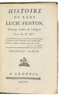 Histoire de Lady Lucie Fenton. Ouvrage traduit de l'Anglois par M. D. M**