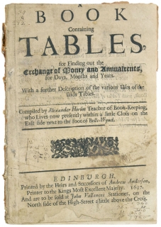 A Book containing Tables for finding out the Exchange of Money and Annualrents [sic],