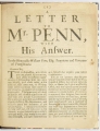 [drop head title:] A Letter to Mr. Penn, with His Answer.