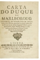 Carta do Duque de Marlborough