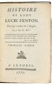 Histoire de Lady Lucie Fenton. Ouvrage traduit de l'Anglois par M. D. M**