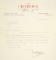 Typed Letter signed, to Gwynneth L. Thurburn.