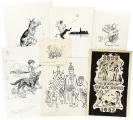 Original pen-and-ink drawings for 'The Open Door' magazine. [40 pieces.]